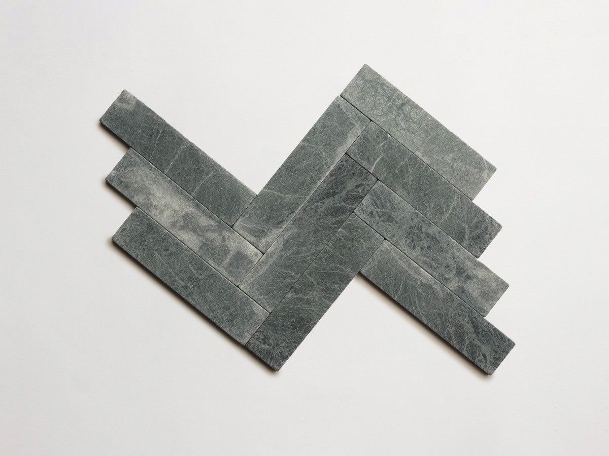 Lapidary stone tile 8 x 2 Marble Green Tumbled.