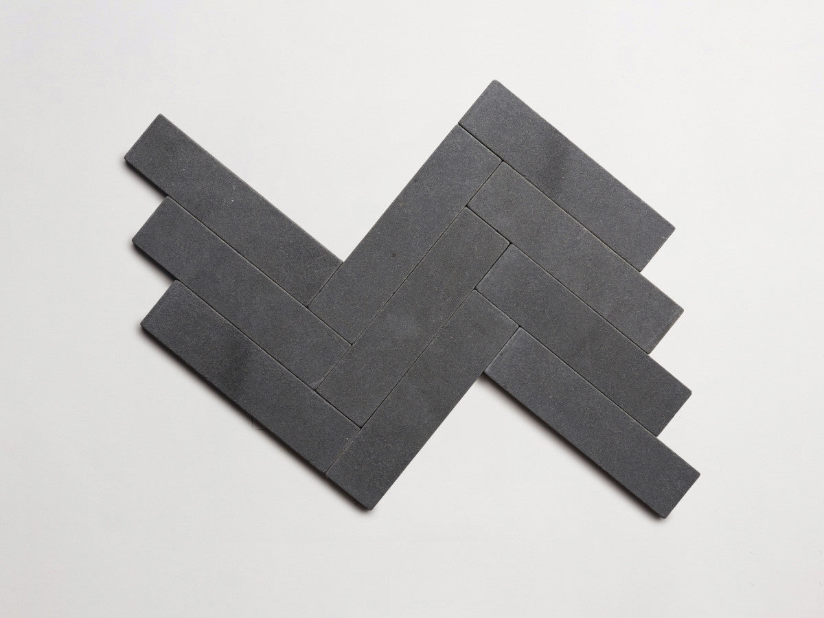 Lapidary stone tile 8 x 2 Warm Black Tumbled.