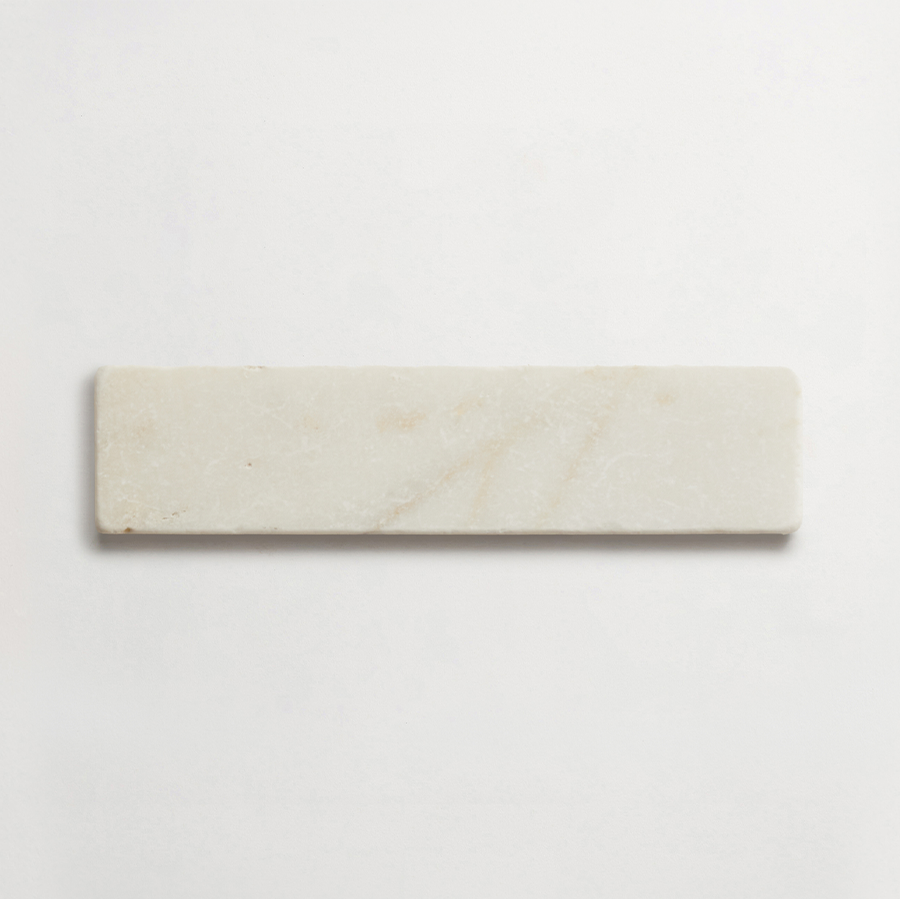 Lapidary stone tile 8 x 2 Calacatta Gold Tumbled.