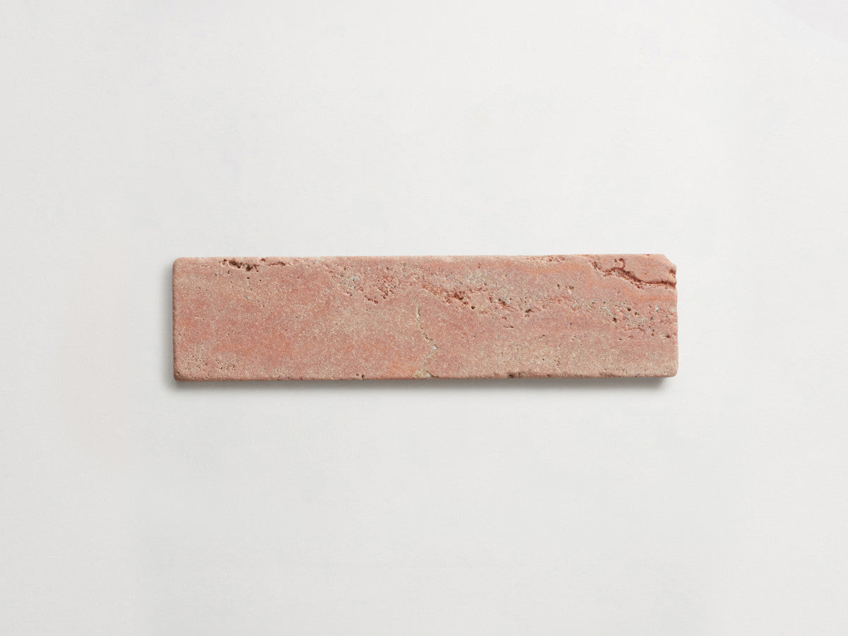 Lapidary stone tile 8 x 2 Red Travertine Tumbled.