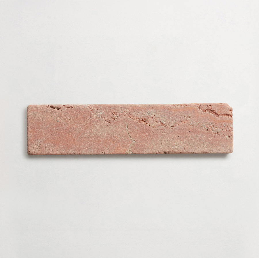 Lapidary stone tile 8 x 2 Red Travertine Tumbled.