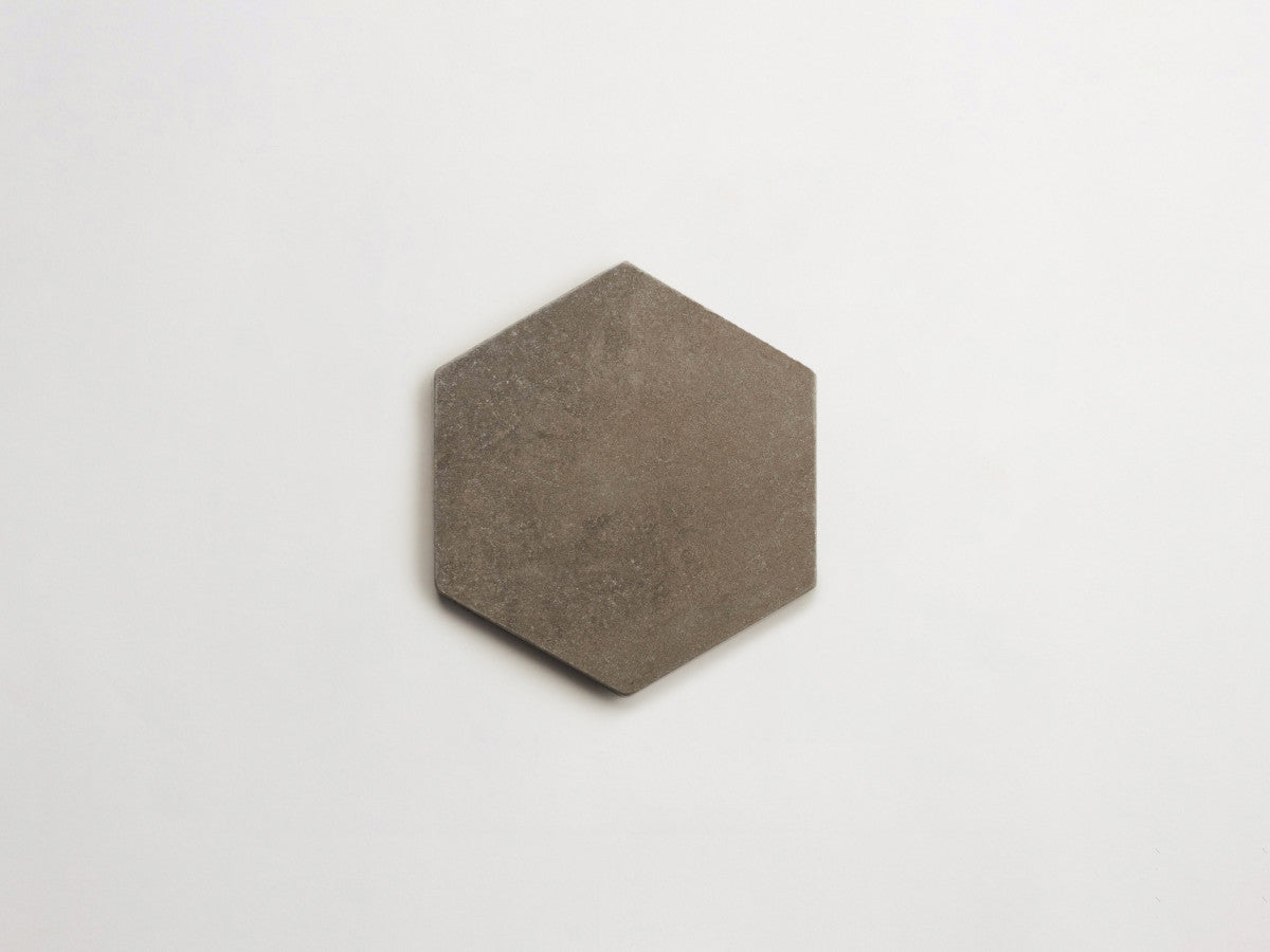 Lapidary stone tile 6¾ in. hex Cashmere Grey Tumbled.