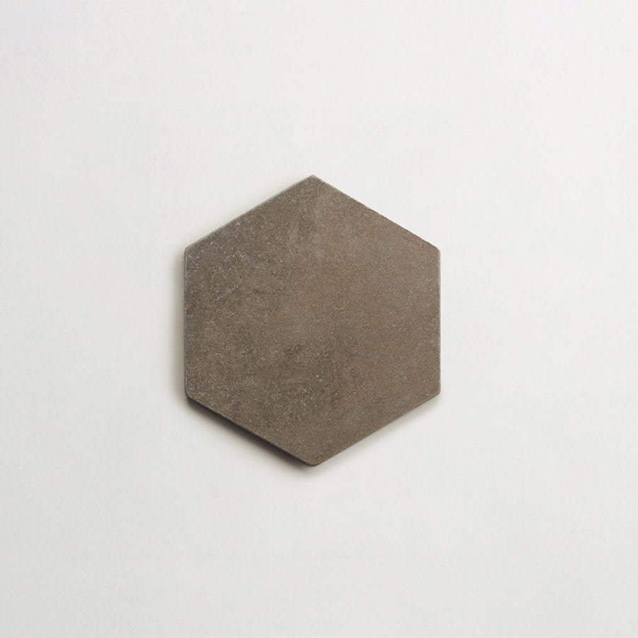 Lapidary stone tile 6¾ in. hex Cashmere Grey Tumbled.