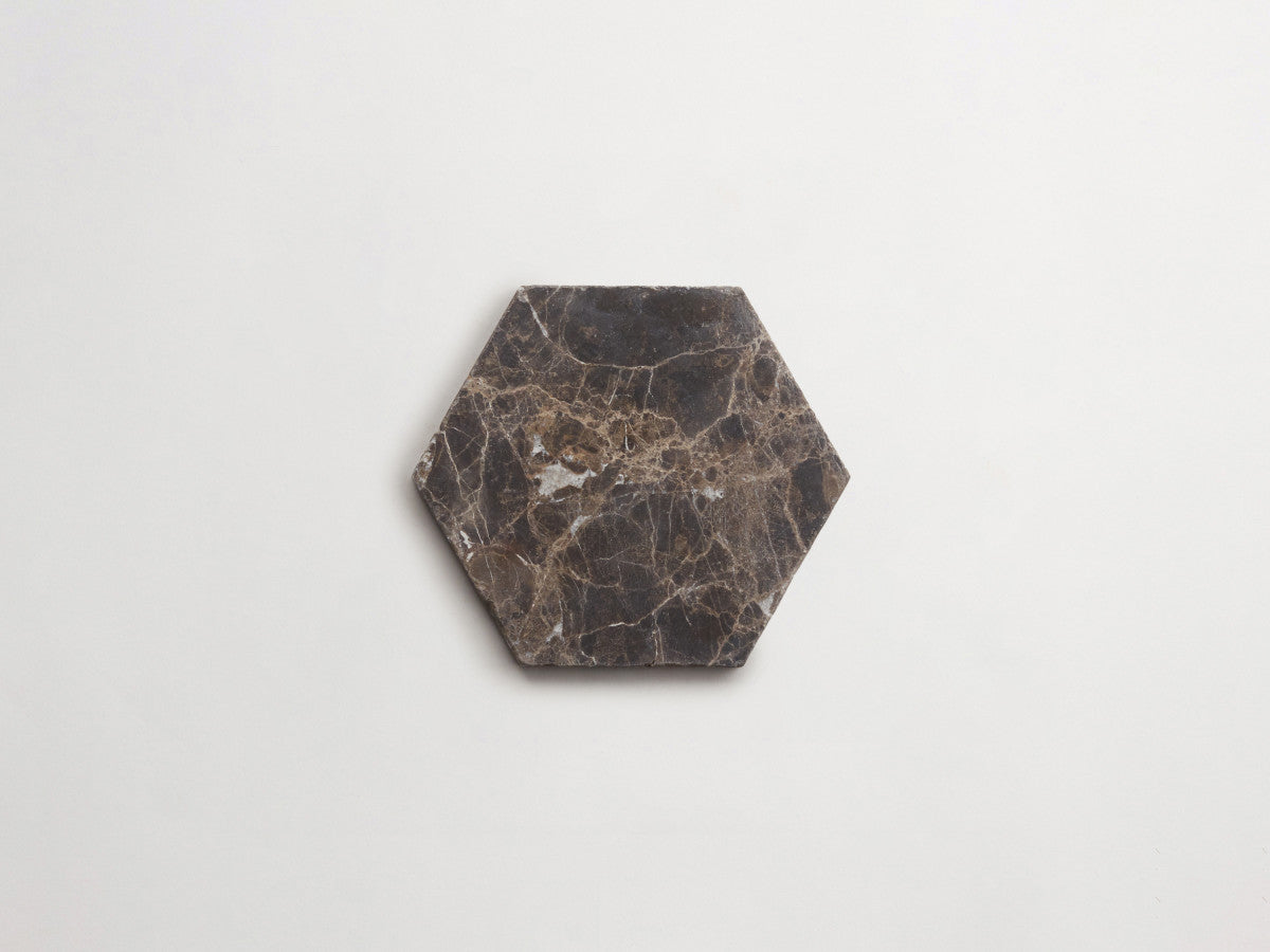 Lapidary stone tile 6¾ in. hex Brown Tumbled.