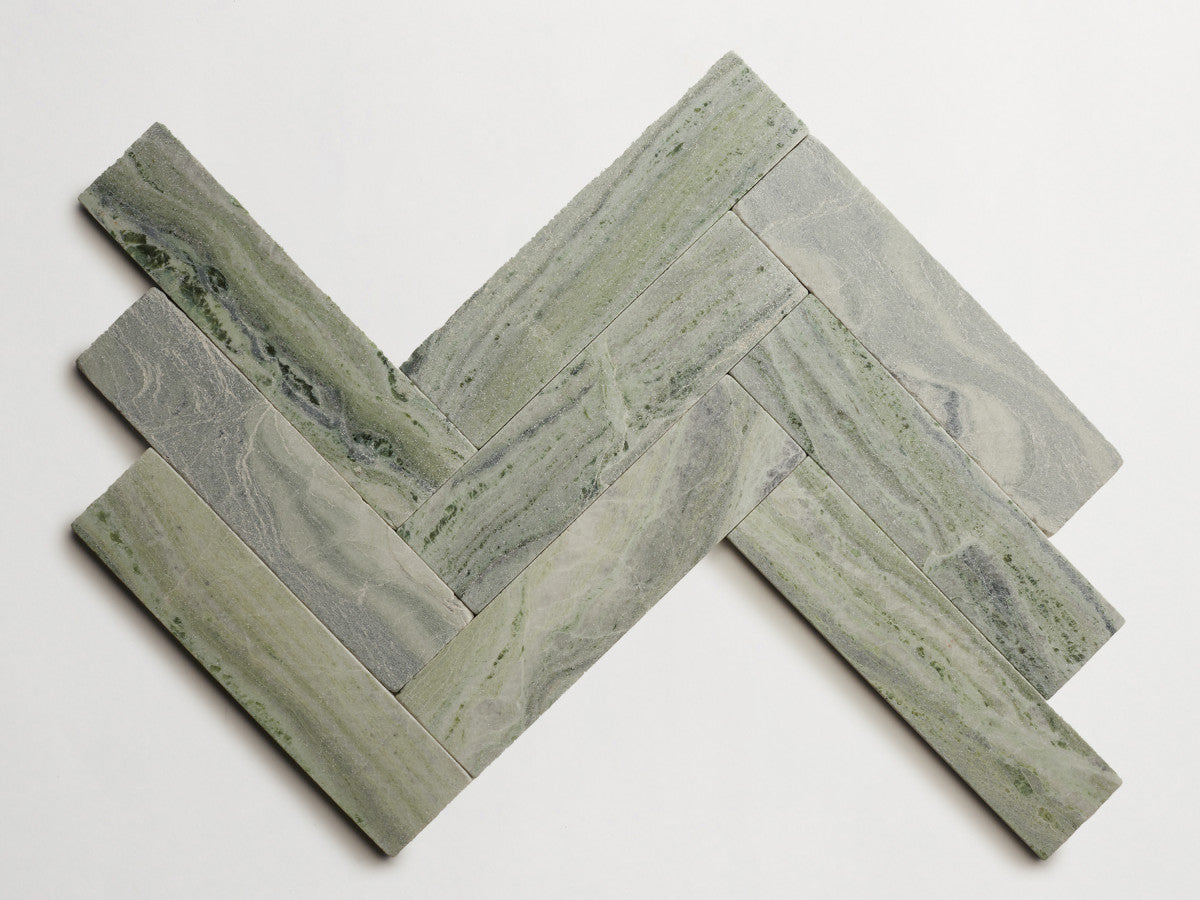 Lapidary stone tile 12 x 3 Jade Green Tumbled.