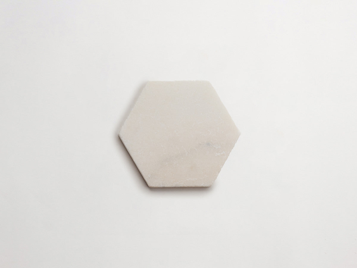 Lapidary stone tile 6¾ in. hex Pink/Grey Tumbled.