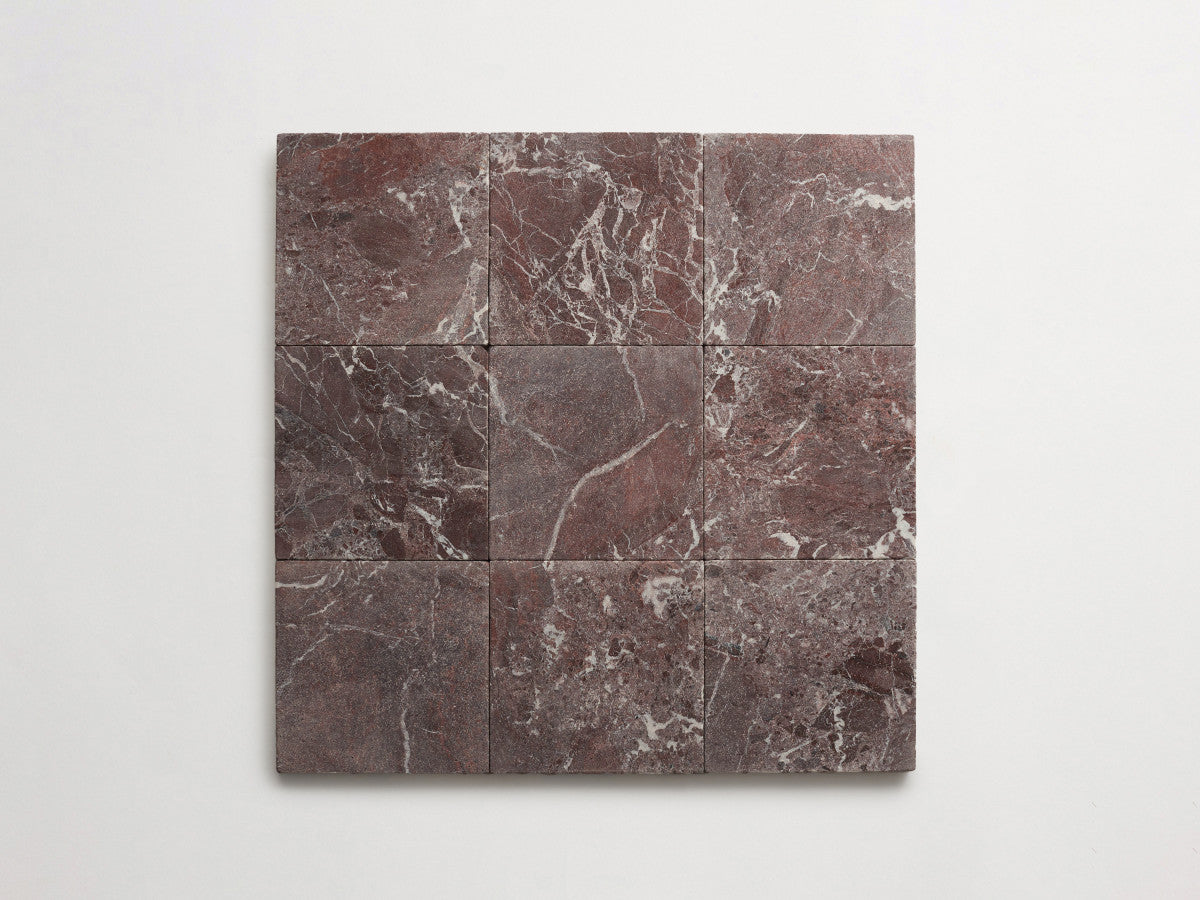 Lapidary stone tile 6 in. square Red Tumbled.