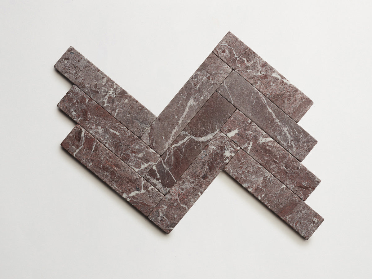Lapidary stone tile 8 x 2 Red Tumbled.
