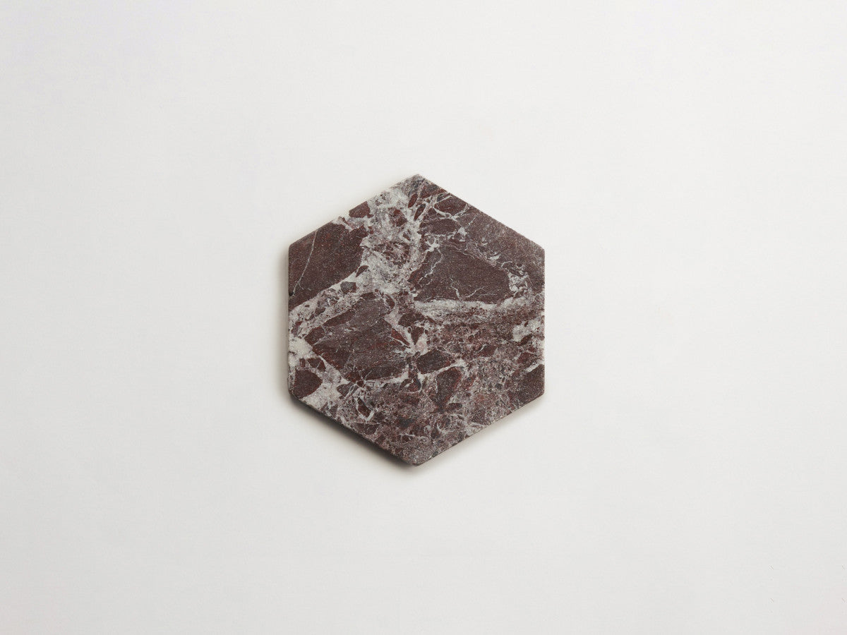 Lapidary stone tile 6¾ in. hex Red Tumbled.
