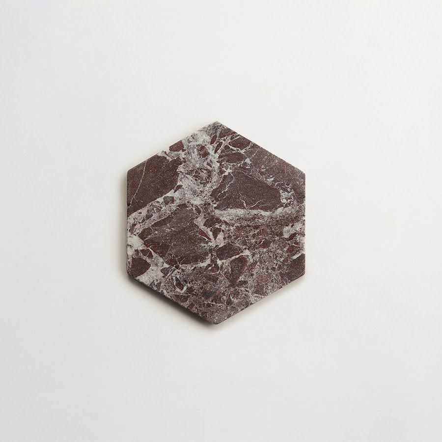 Lapidary stone tile 6¾ in. hex Red Tumbled.
