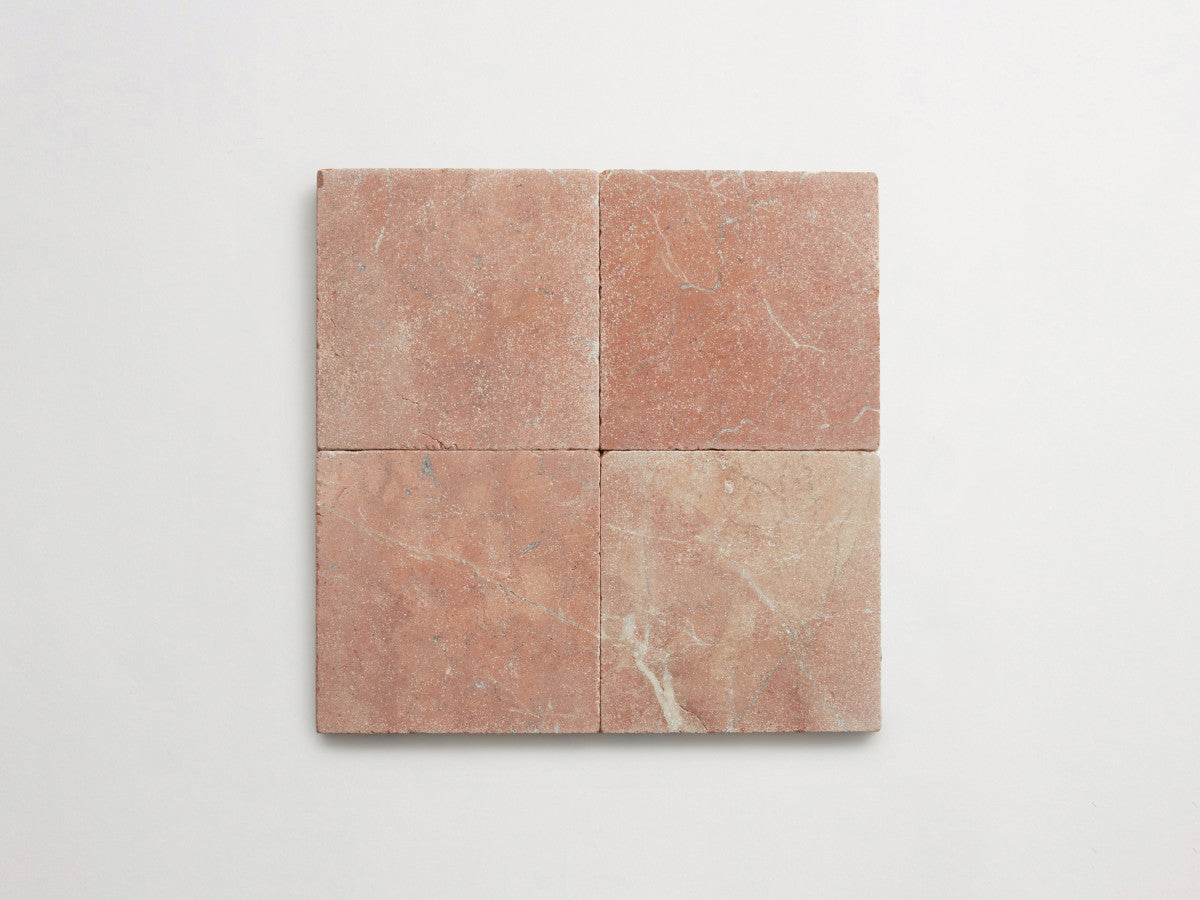 Lapidary stone tile 6 in. square Alicante Red Tumbled.