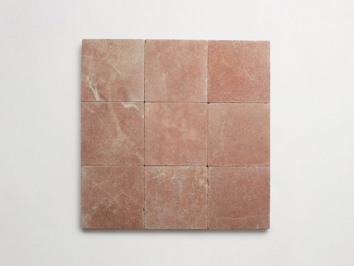 Lapidary stone tile 6 in. square Alicante Red Tumbled.