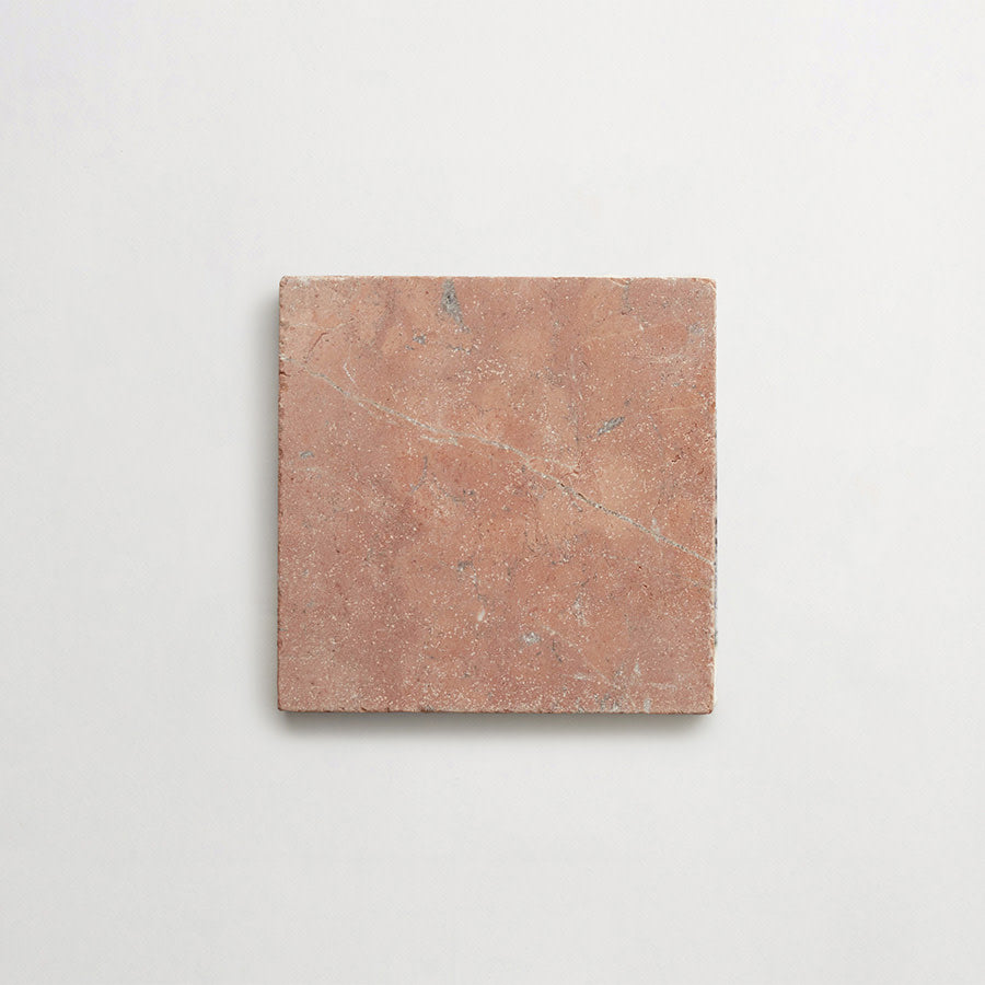 Lapidary stone tile 6 in. square Alicante Red Tumbled.