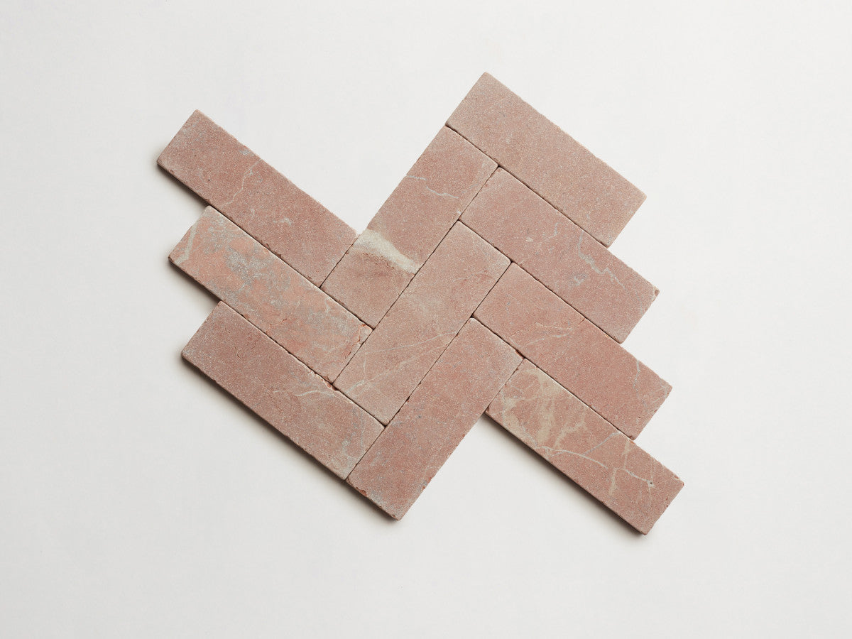 Lapidary stone tile 6 x 2 Rojo Alicante Red Tumbled.
