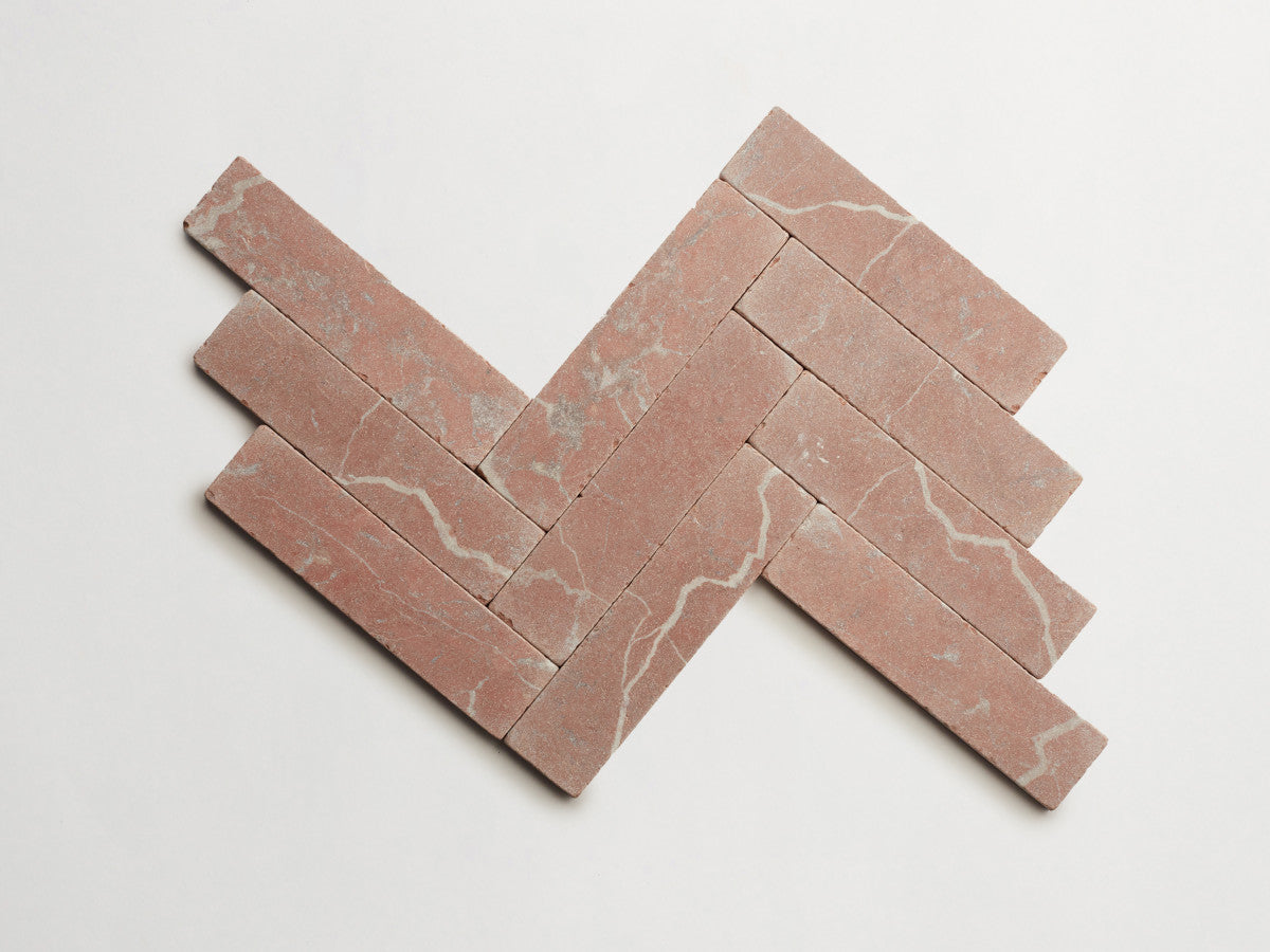 Lapidary stone tile 8 x 2 Rojo Alicante Red Tumbled.