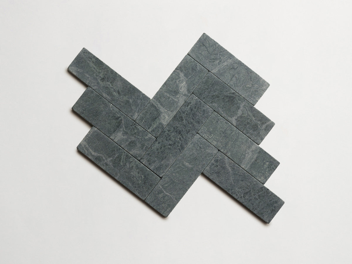 Lapidary stone tile 6 x 2 Marble Green Tumbled.