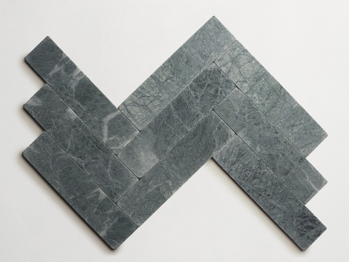 Lapidary stone tile 12 x 3 Marble Green Tumbled.