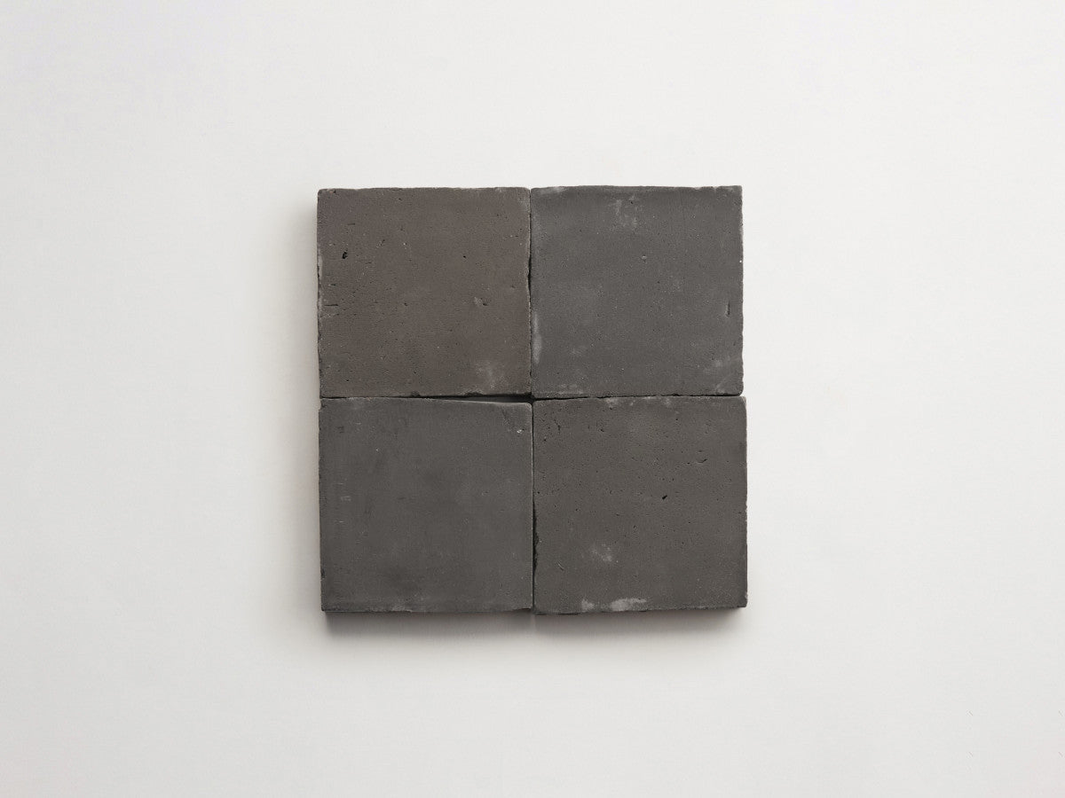 Terracotta Tile 4" Square Unfinished Black Tile.