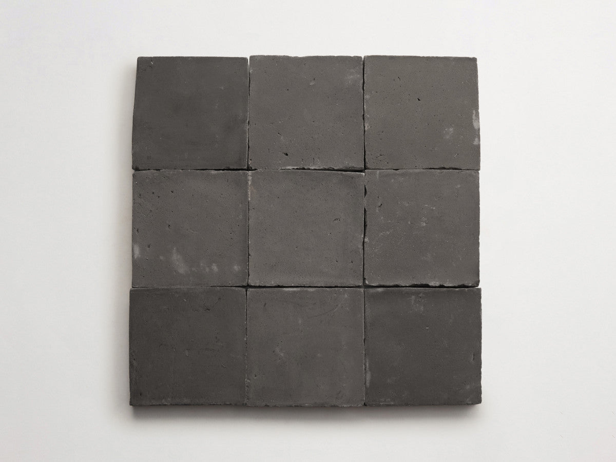Terracotta Tile 4" Square Unfinished Black Tile.