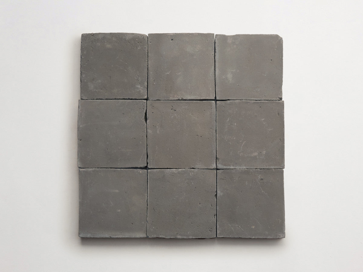 Terracotta Tile 4" Square Unfinished Grey Tile.
