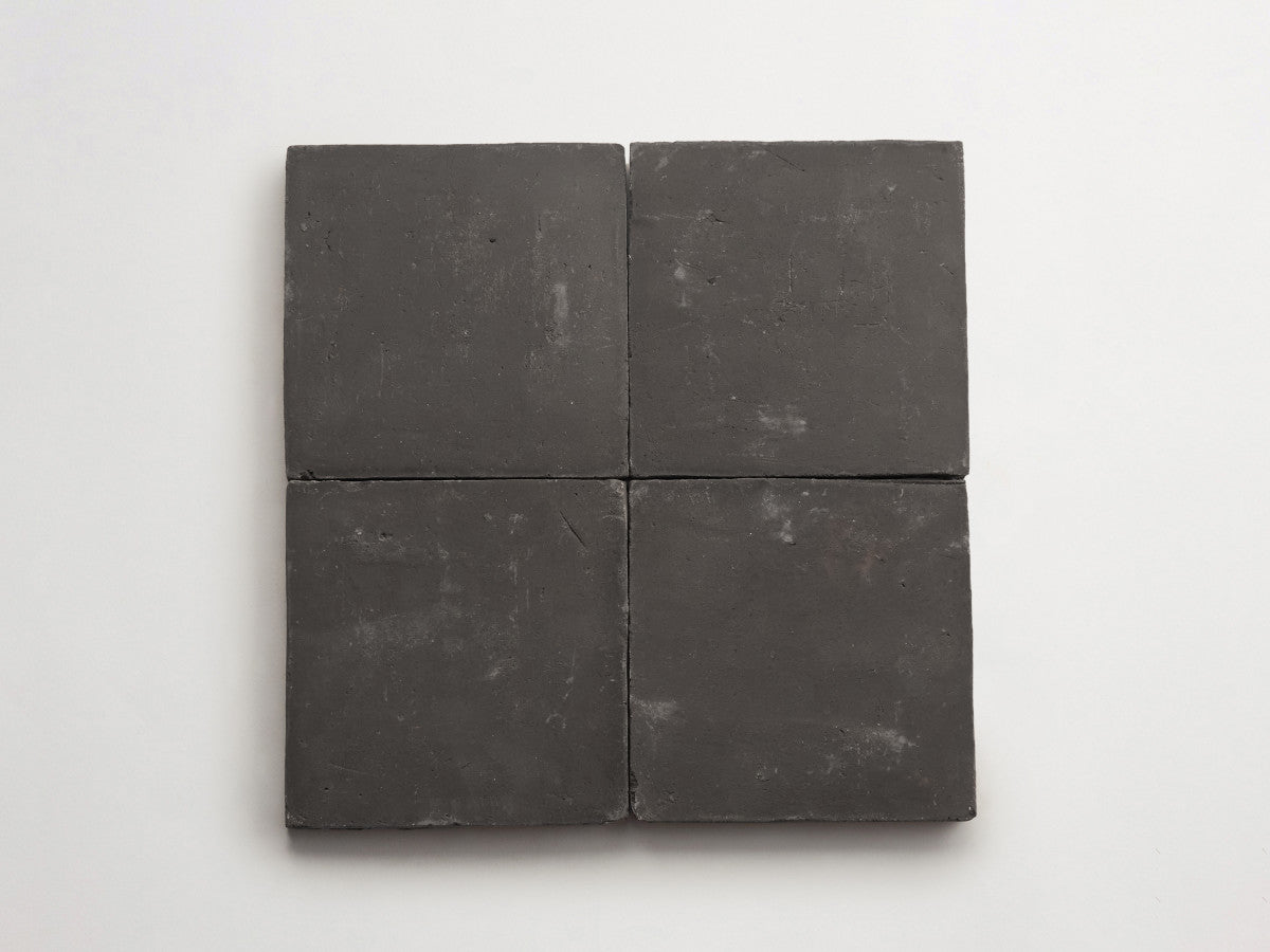 Terracotta Tile 6" Square Unfinished Black Tile.