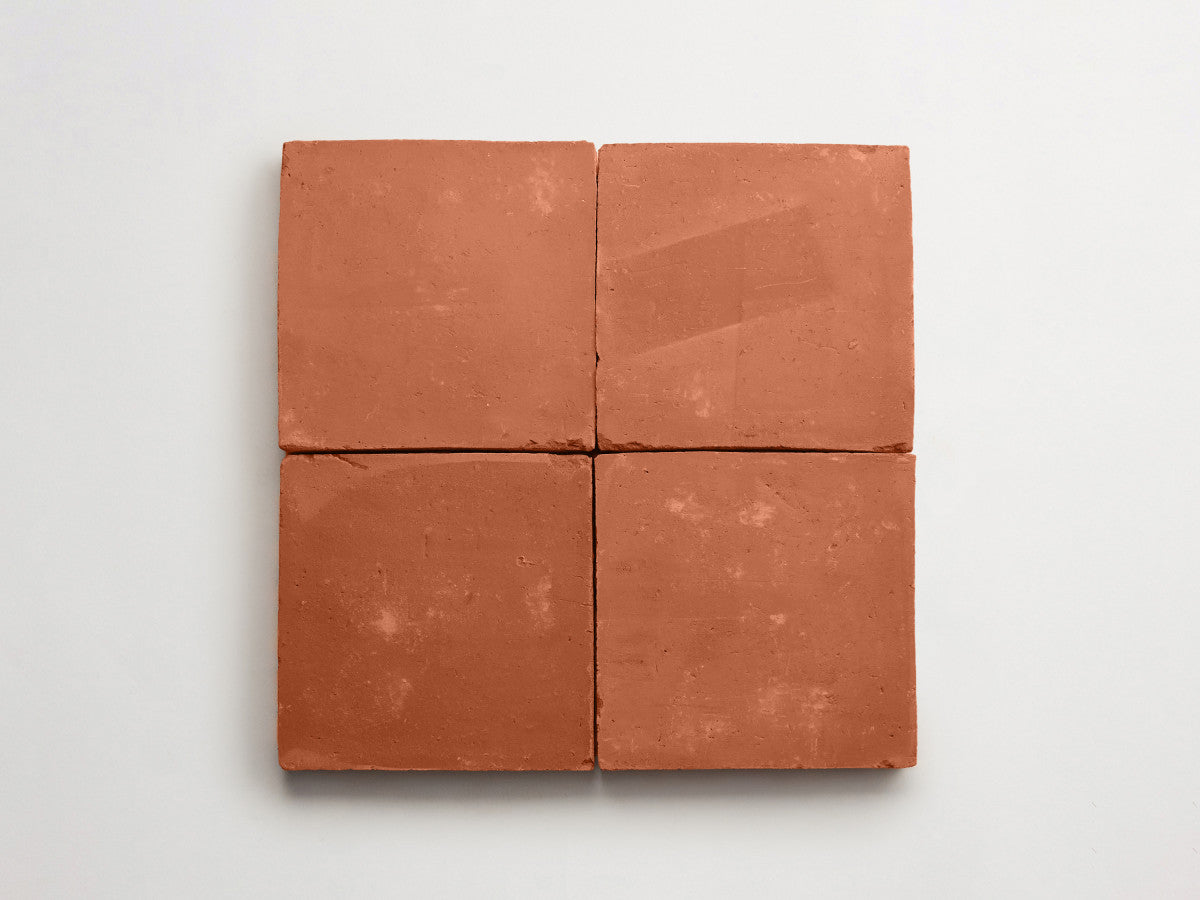 Terracotta Tile 6" Square Unfinished Red Tile.