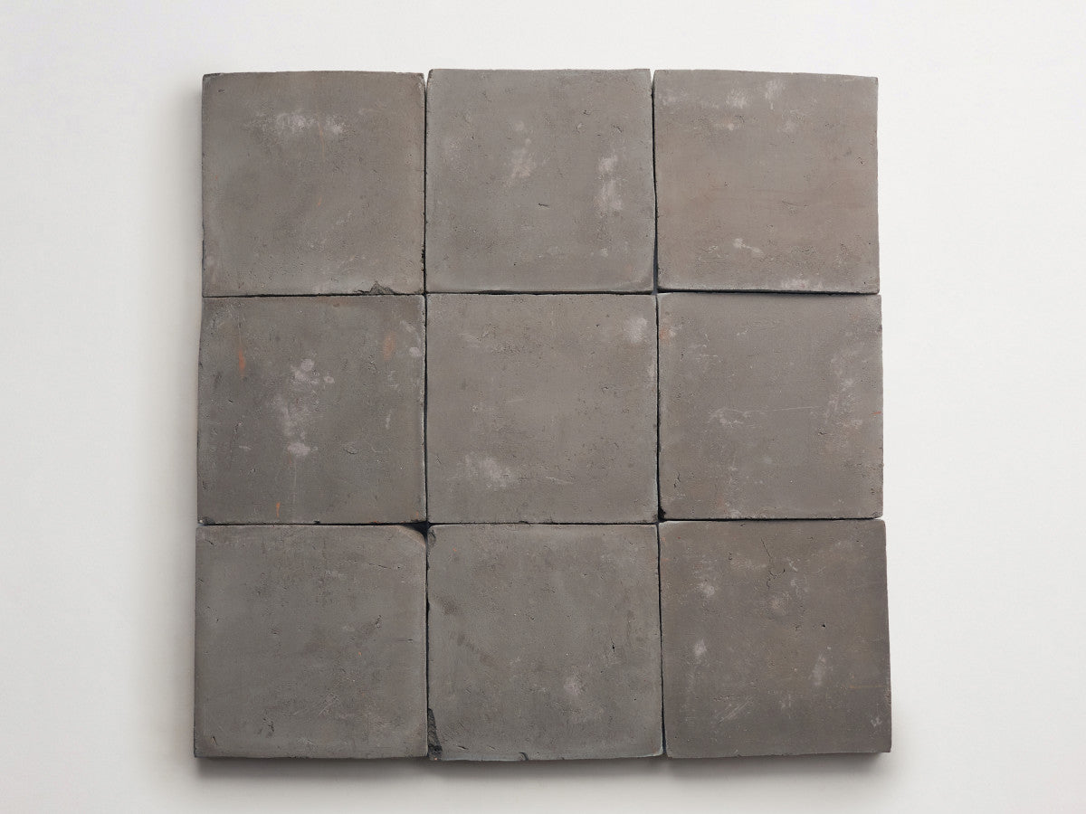 Terracotta Tile 6" Square Unfinished Grey Tile.