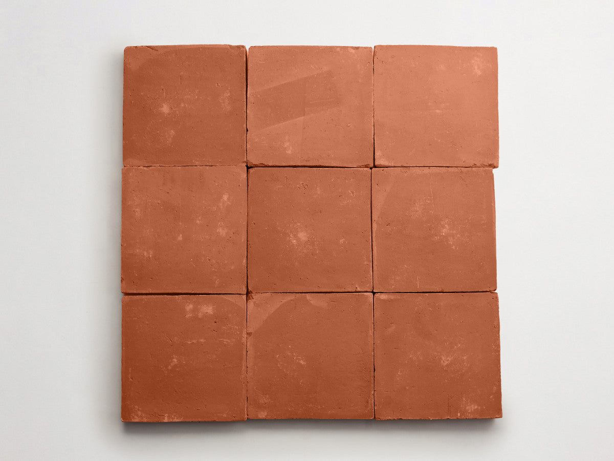 Terracotta Tile 6" Square Unfinished Red Tile.