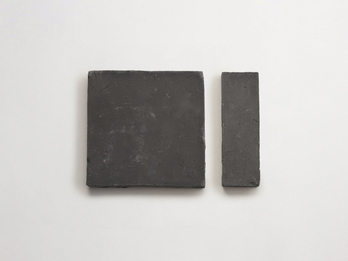 Terracotta Tile 4" Square + Rectangle Unfinished Black Tile.