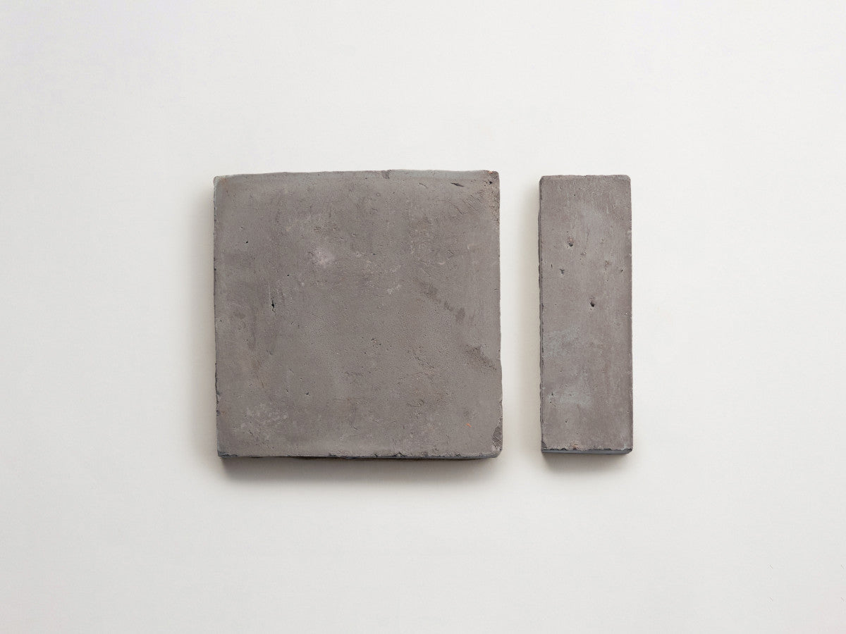 Terracotta Tile 4" Square + Rectangle Unfinished Grey Tile.