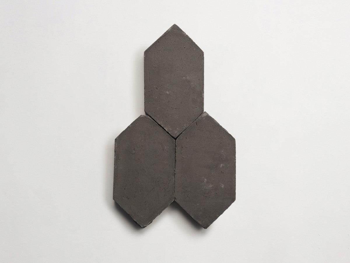 Terracotta Tile 4" Hex Unfinished Black Tile.