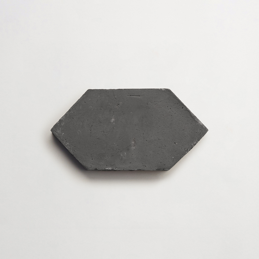 Terracotta Tile 4" Hex Unfinished Black Tile.
