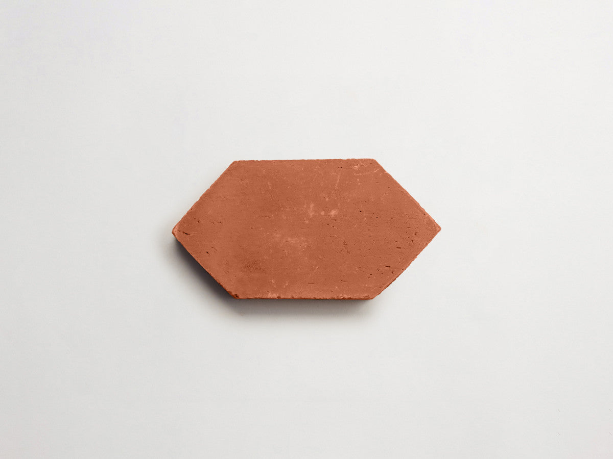 Terracotta Tile 4" Hex Unfinished Red Tile.