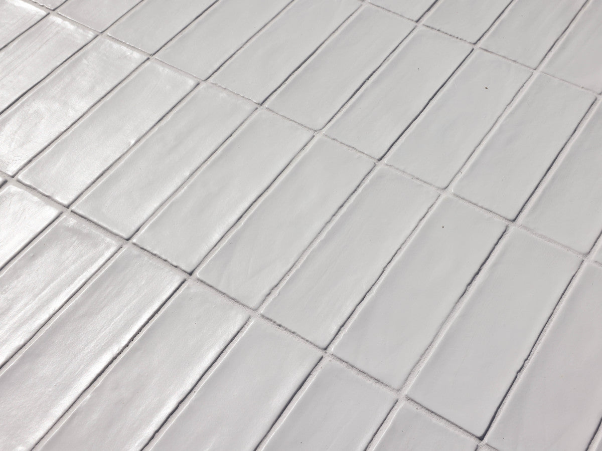 Basic Terracotta Tile 6x2 matte White Tile.