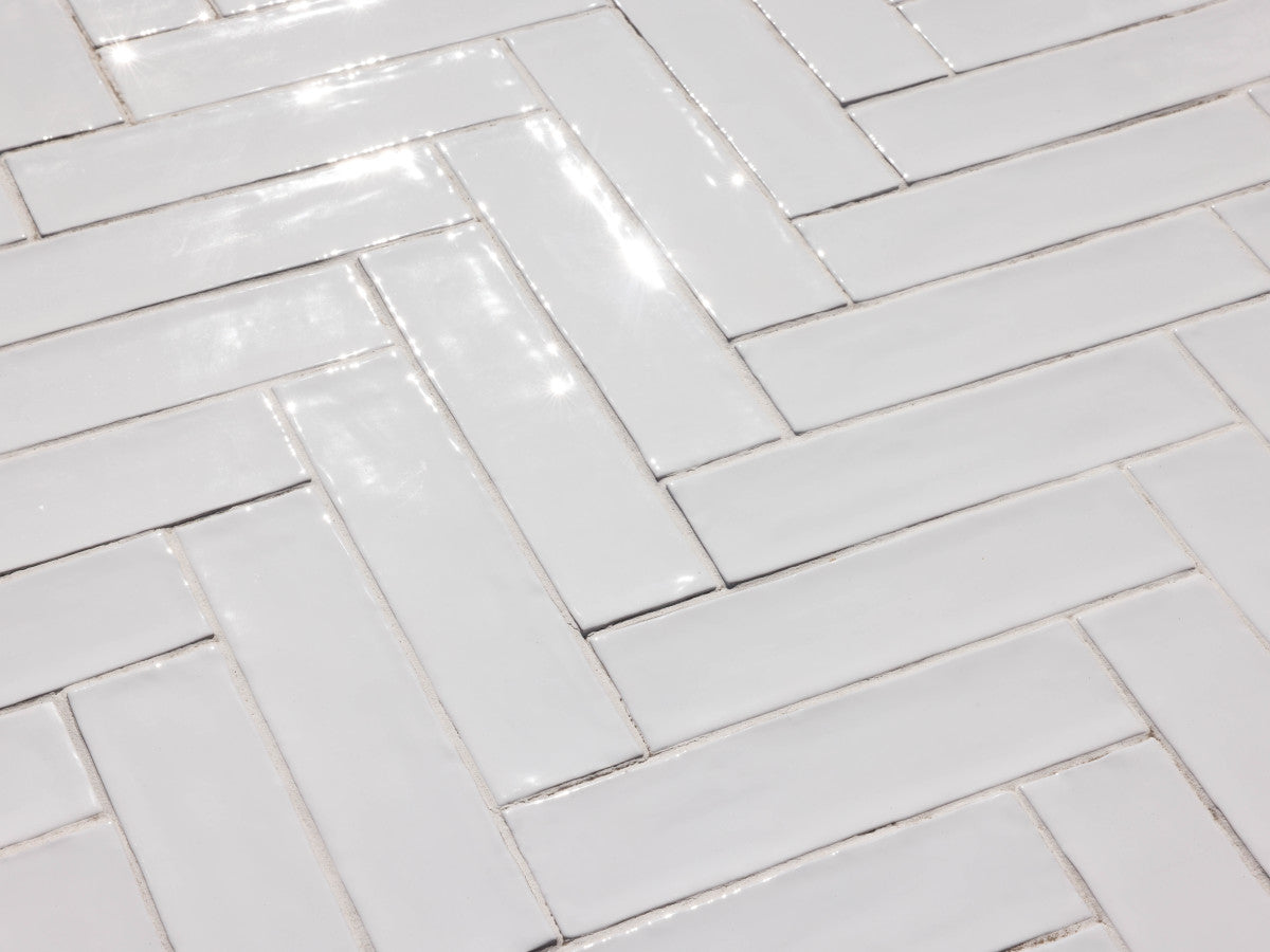 Basic Terracotta Tile 8x2 gloss White Tile.