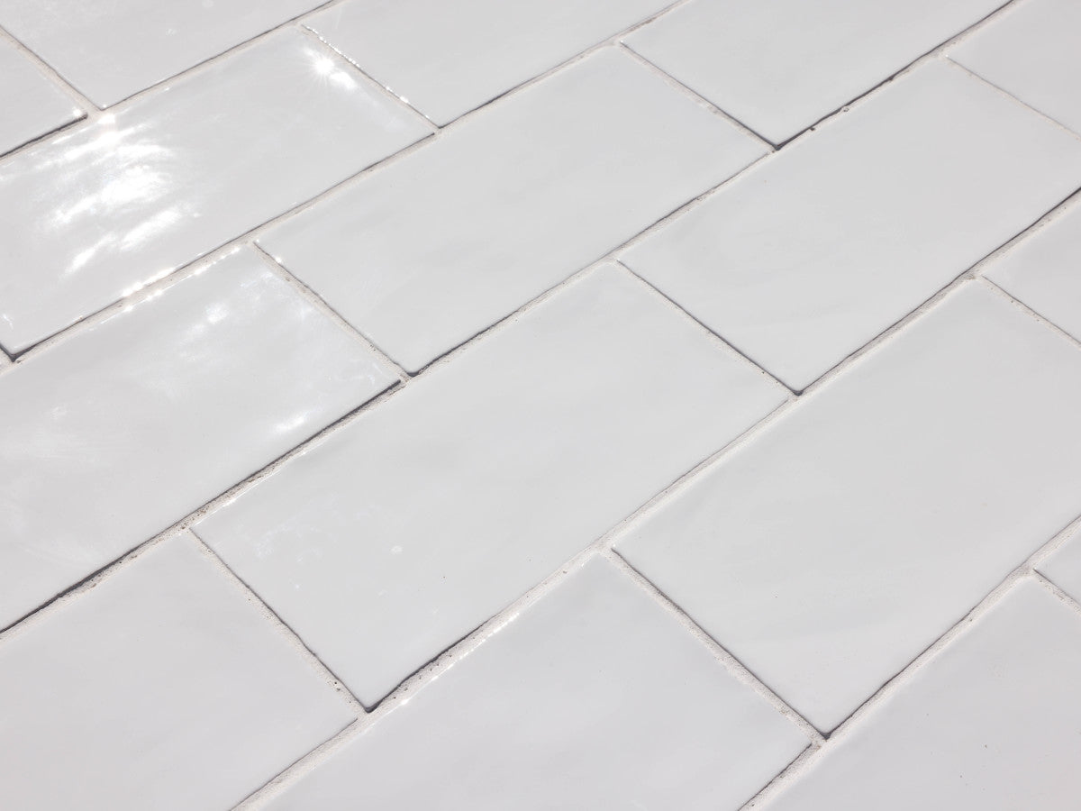 Basic Terracotta Tile 8x4 gloss White Tile.