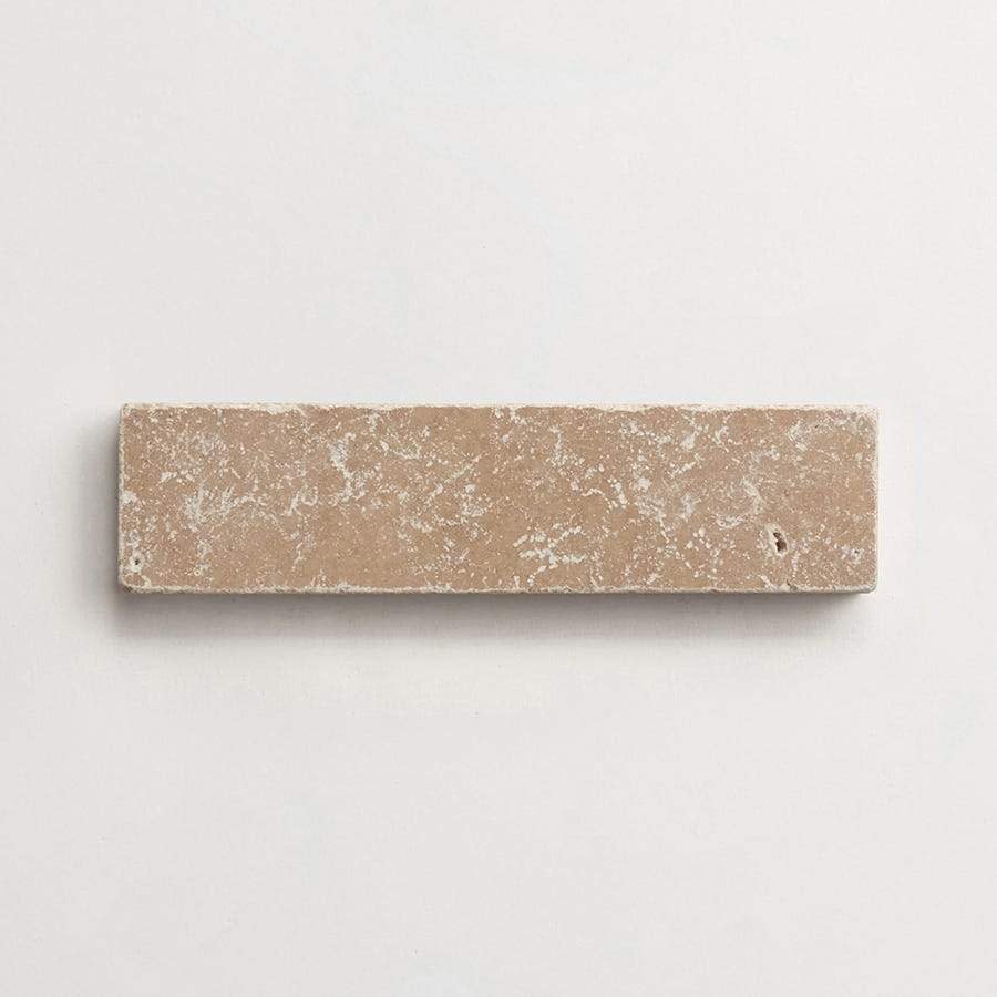 clé lapidary: pantry pavers | cigar | tumbled | sand | sample ~ 2"x8"x⅜"