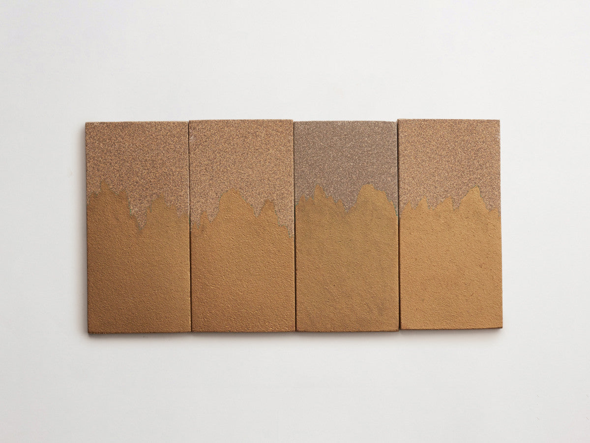 Ceramic Shibori Tile Grey 8x4 Yellow Peaks tile.