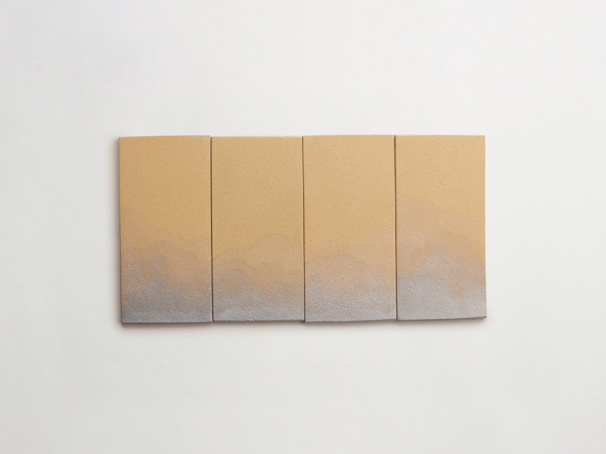 Ceramic Shibori Tile Natural 8x4 Grey Dip tile.