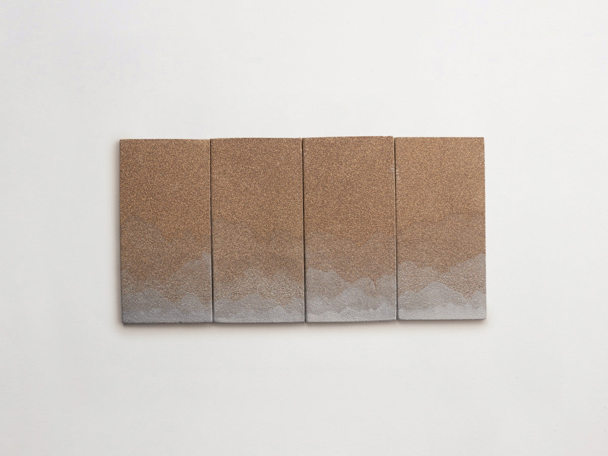 Ceramic Shibori Tile Grey 8x4 Grey Dip tile.