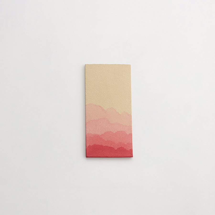Ceramic Shibori Tile Natural 8x4 Pink Dip tile.