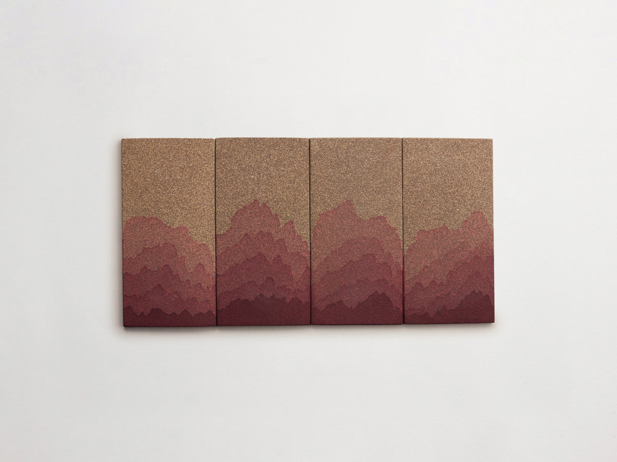 Ceramic Shibori Tile Grey 8x4 Pink Dip tile.