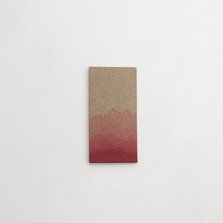 Ceramic Shibori Tile Grey 8x4 Pink Dip tile.
