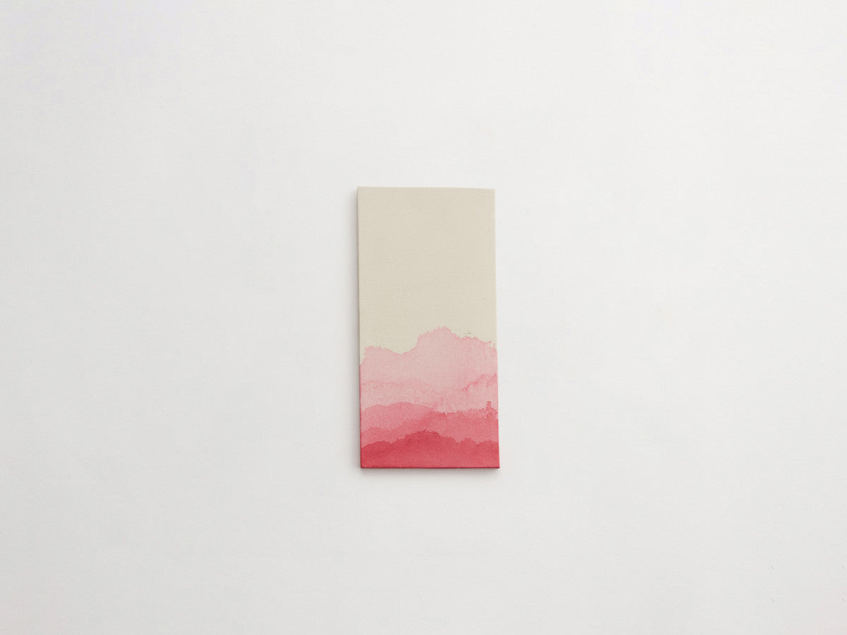 Ceramic Shibori Tile White 8x4 Pink Dip tile.