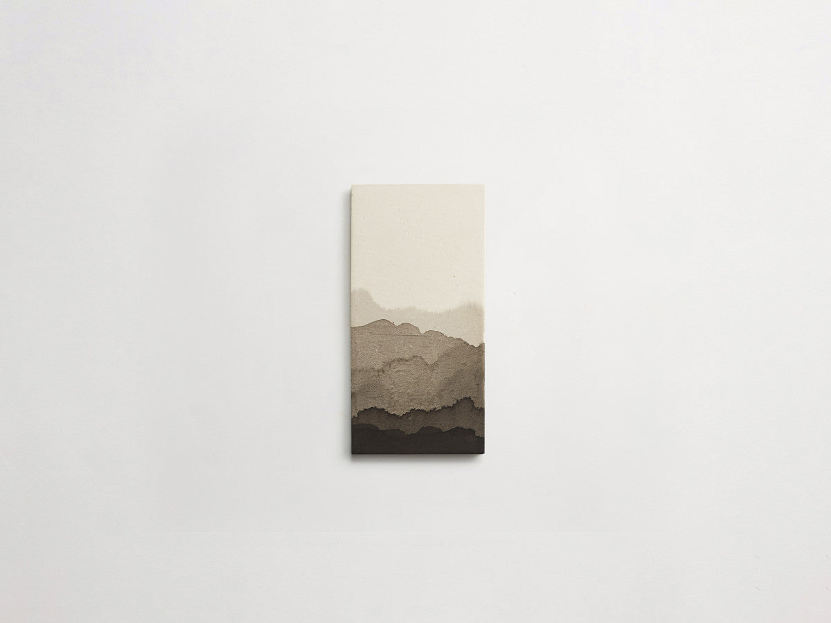 Ceramic Shibori Tile White 8x4 Black Dip tile.