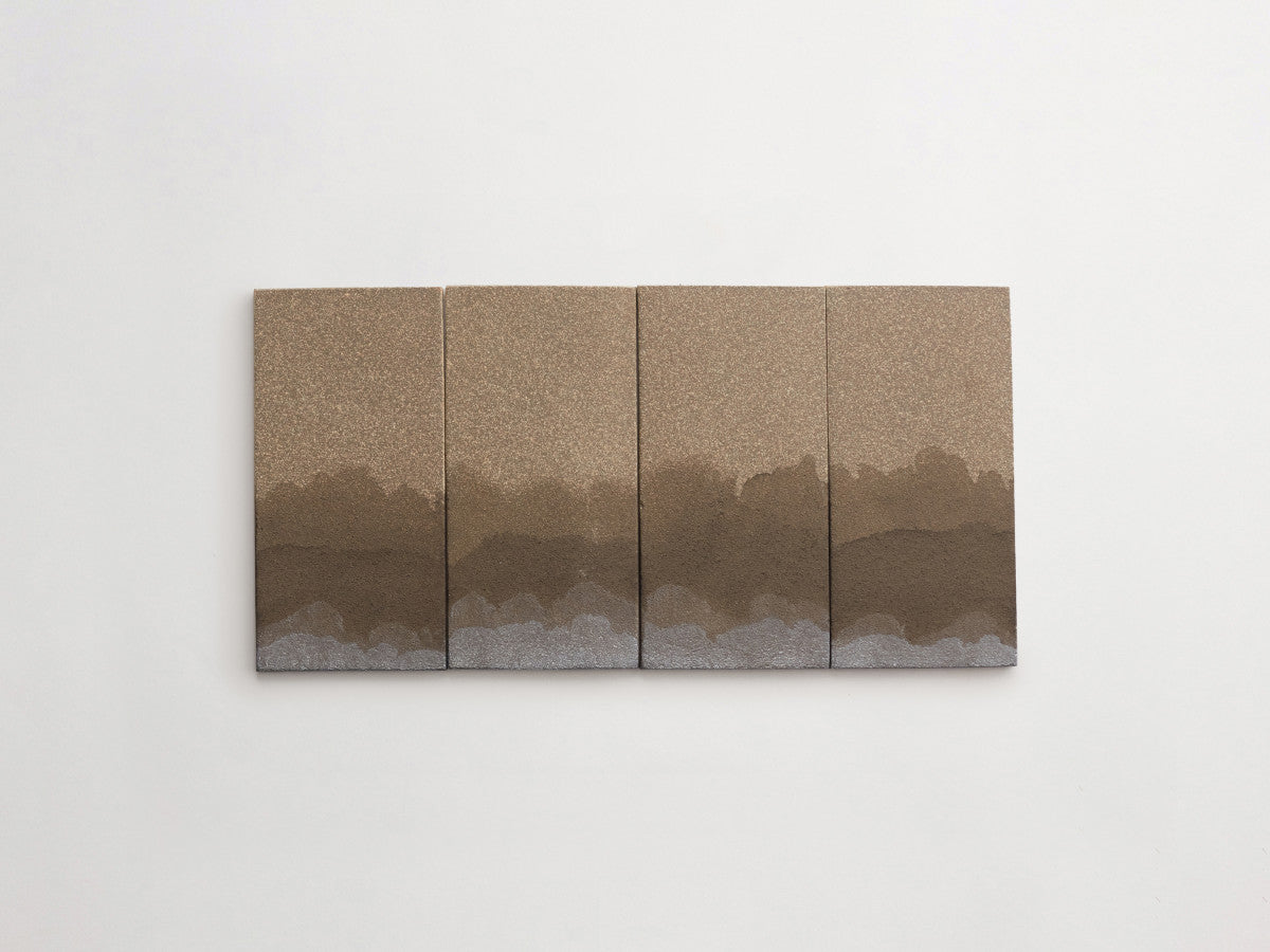 Ceramic Shibori Tile Grey 8x4 Silver Grey Dip tile.