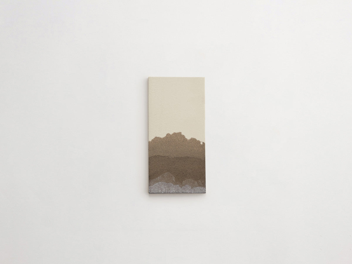 Ceramic Shibori Tile White 8x4 Silver Grey Dip tile.