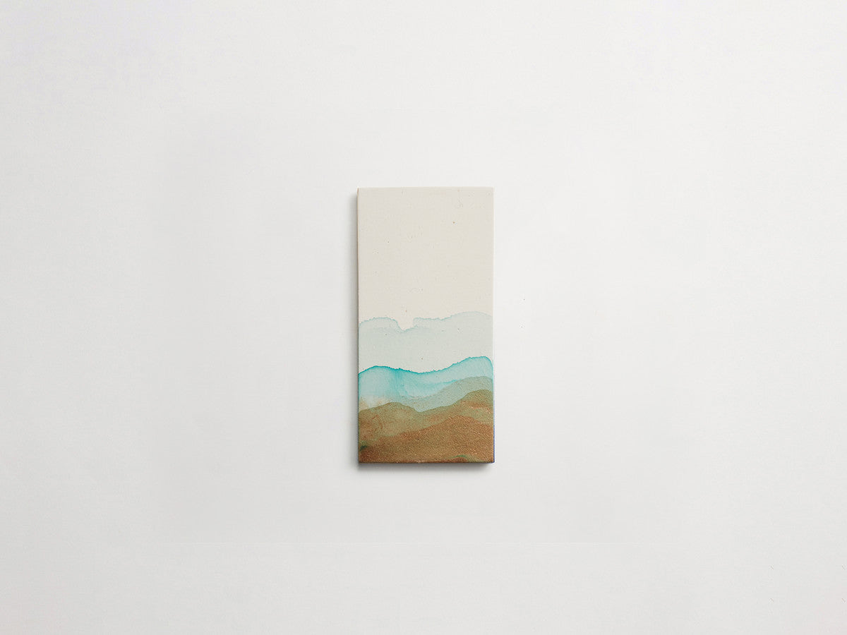 Ceramic Shibori Tile White 8x4 Yellow Dip tile.