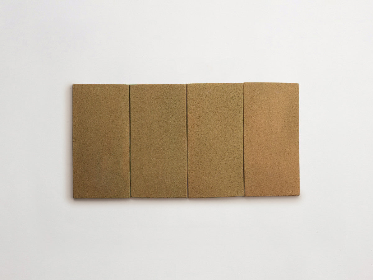 Ceramic Shibori Tile Natural 8x4 Yellow Wash tile.