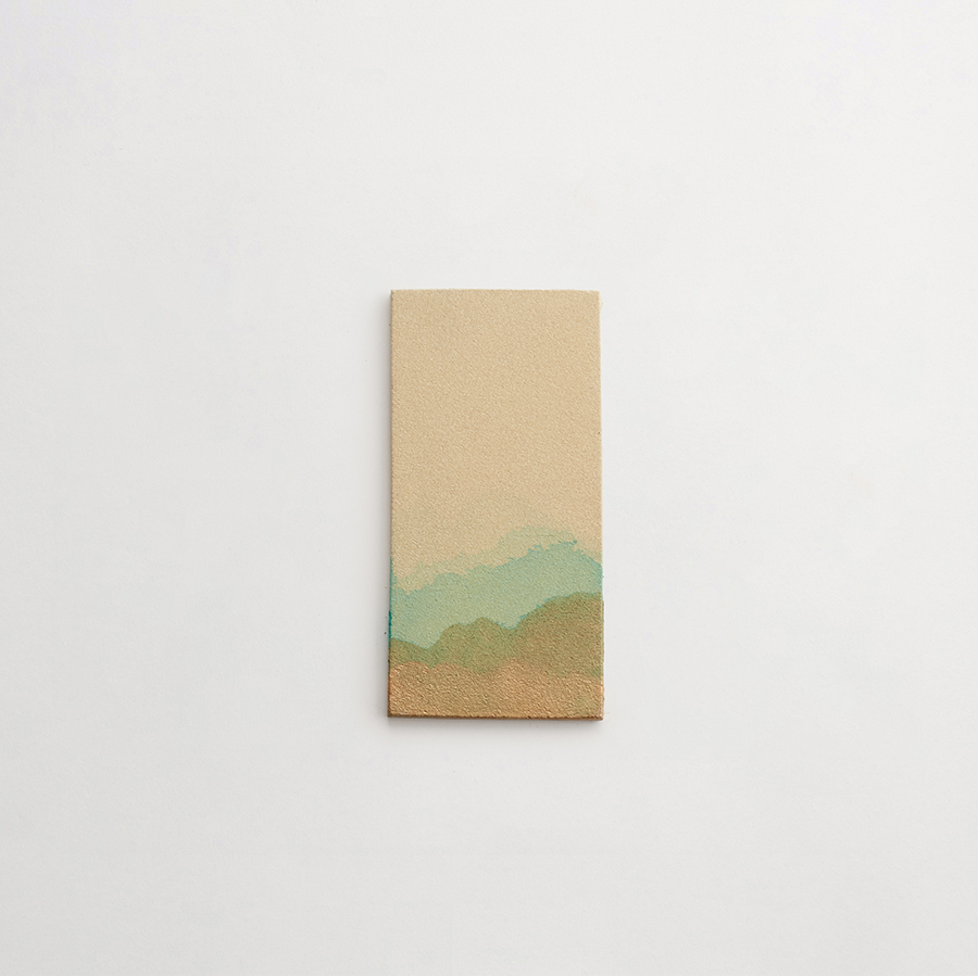 Ceramic Shibori Tile Natural 8x4 Yellow Dip tile.